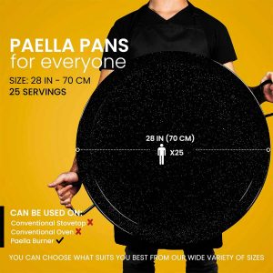 28 In Enameled Steel Paella Pan | 70 cm | 25 Servings