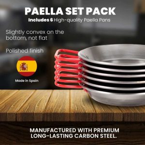 Paella Pan Polished Steel 20 (6 Pack)