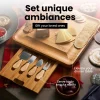 Bamboo Cheese Board Set With Cutlery Set - Image 3